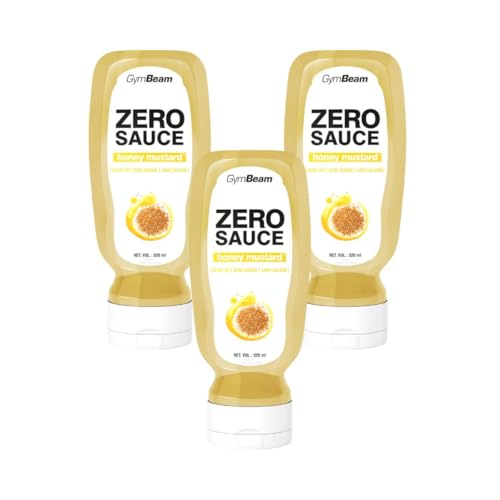 GymBeam ZERO SAUCE Honig Senf - Köstliche Soße ohne Zucker, perfekte Kombination aus markantem Senfgeschmack und sanften Honigtönen, ideal für Fleisch (320 ml (3er pack)) von GymBeam