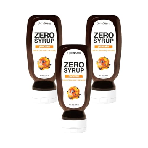 GymBeam ZERO SYRUP – Sauce ohne Zucker, Topping Sirup, Sirup ohne Fett, ideal als Geschmacksverstärker für Pfannkuchen, , kalorienarm und abnehmfreundlich, Pancake (350 ml (3er pack)) von GymBeam