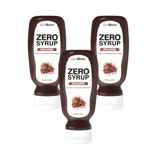 GymBeam ZERO SYRUP - Zuckerfrei und fettarm, ideal als Topping und Dessertsauce, niedriger Energiewert, perfekt für Pfannkuchen, Crêpes, Waffeln und Porridge, Schokolade (320 ml (3er pack)) von GymBeam