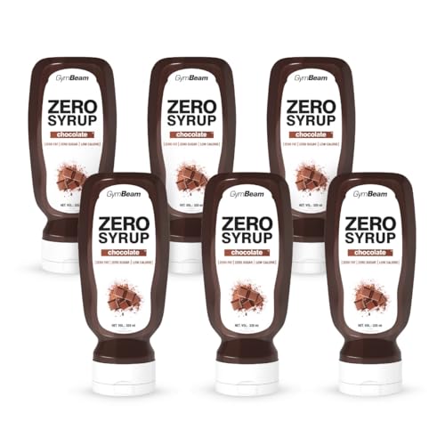 GymBeam ZERO SYRUP – Sauce ohne Zucker, Topping Sirup, Sirup ohne Fett, ideal als Geschmacksverstärker für Pfannkuchen, kalorienarm und abnehmfreundlich, Schokolade (320 ml (6er pack)) von GymBeam