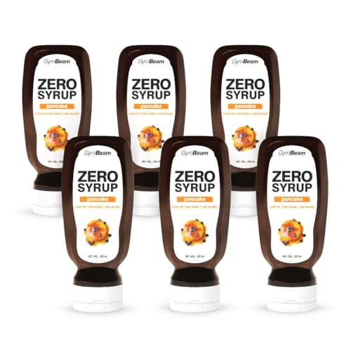 GymBeam ZERO SYRUP - Zuckerfrei und fettarm, ideal als Topping und Dessertsauce, niedriger Energiewert, perfekt für Pfannkuchen, Crêpes, Waffeln und Porridge, Pancake (350 ml (6er pack)) von GymBeam