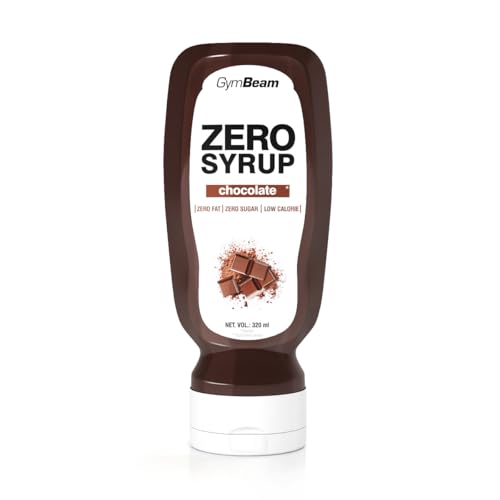 GymBeam ZERO SYRUP – Sauce ohne Zucker, Topping Sirup, Sirup ohne Fett, ideal als Geschmacksverstärker für Pfannkuchen, , kalorienarm und abnehmfreundlich, Schokolade (320 ml (1er pack)) von GymBeam