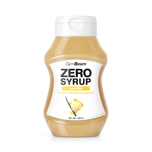 GymBeam ZERO SYRUP – Sauce ohne Zucker, Topping Sirup, Sirup ohne Fett, ideal als Geschmacksverstärker für Pfannkuchen, kalorienarm und abnehmfreundlich, Vanille (320 ml (1er pack)) von GymBeam