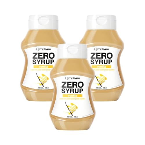 GymBeam ZERO SYRUP - Zuckerfrei und fettarm, ideal als Topping und Dessertsauce, niedriger Energiewert, perfekt für Pfannkuchen, Crêpes, Waffeln und Porridge, Vanille (320 ml (3er pack)) von GymBeam