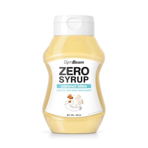 GymBeam ZERO SYRUP - Zuckerfrei und fettarm, ideal als Topping und Dessertsauce, niedriger Energiewert, perfekt für Pfannkuchen, Crêpes, Waffeln und Porridge, Coconut Bites (350 ml (1er pack)) von GymBeam