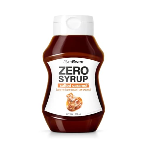 GymBeam ZERO SYRUP - Zuckerfrei und fettarm, ideal als Topping und Dessertsauce, niedriger Energiewert, perfekt für Pfannkuchen, Crêpes, Waffeln und Porridge, Salziges Karamell (350 ml (1er pack)) von GymBeam