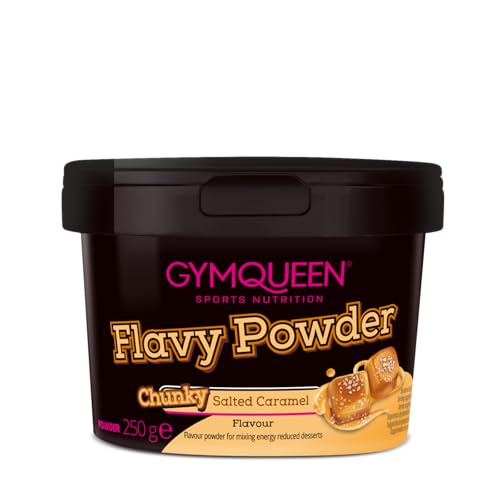 GymQueen Flavy Powder 250g, Geschmackspulver Chunky Salted Caramel, kalorienarm, Flavour Powder zum Süßen, Backen und Verfeinern von Lebensmitteln, reich an Ballaststoffen von GymQueen