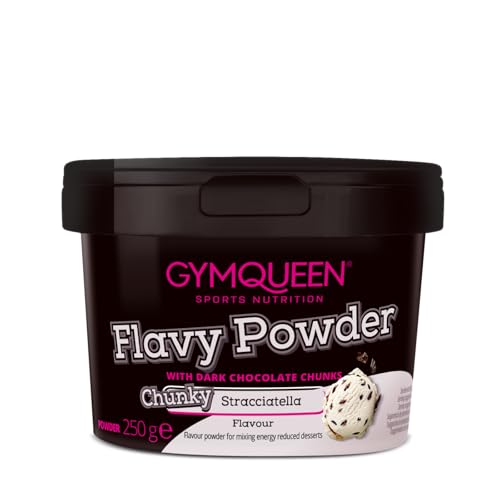 GymQueen Flavy Powder 250g, Geschmackspulver Chunky Stracciatella, kalorienarm, Flavour Powder zum Süßen, Backen und Verfeinern von Lebensmitteln, reich an Ballaststoffen von GymQueen