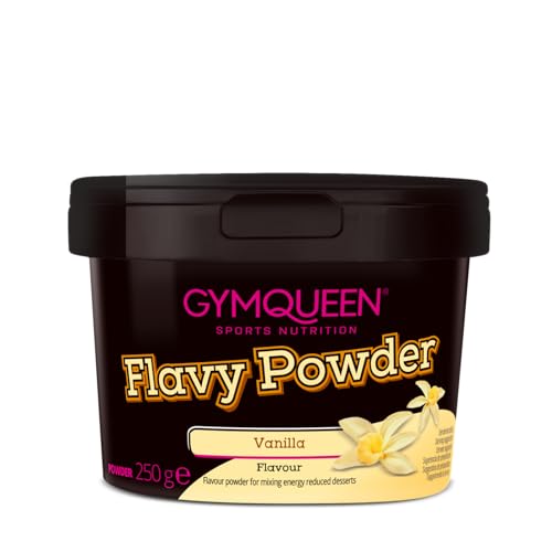 GymQueen Flavy Powder 250g, Geschmackspulver Vanille, kalorienarm, Flavour Powder zum Süßen, Backen und Verfeinern von Lebensmitteln, reich an Ballaststoffen von GymQueen