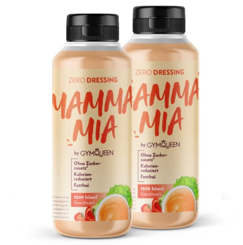 GymQueen Mamma Mia Zero Sauce 2x265ml, kalorienarm, ohne Fett & ohne Zucker, zum Verfeinern von Gerichten oder als Salat-Dressing, vegetarisch und laktosefrei, 1000 Island GymQueen Mamma Mia Zero Sauce 2x265ml, kalorienarm, ohne Fett & ohne Zucker, zum Verfeinern von Gerichten oder als Salat-Dressing, vegetarisch und laktosefrei, 1000 Island von GymQueen