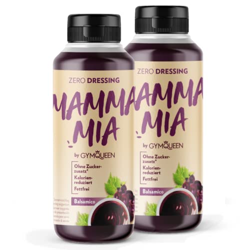 GymQueen Mamma Mia Zero Sauce 2x265ml, kalorienarm, ohne Fett & ohne Zucker, zum Verfeinern von Gerichten oder als Salat-Dressing, vegetarisch und laktosefrei, Balsamico von GymQueen