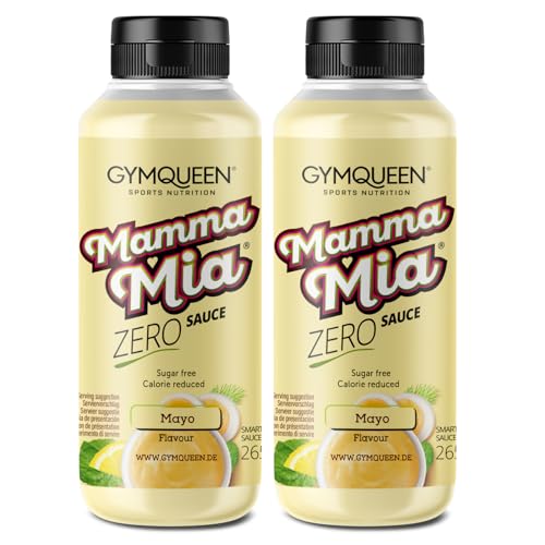 GymQueen Mamma Mia Zero Sauce 2x265ml, kalorienarm, ohne Fett & ohne Zucker, zum Verfeinern von Gerichten oder als Salat-Dressing, vegetarisch und laktosefrei, Mayo von GymQueen