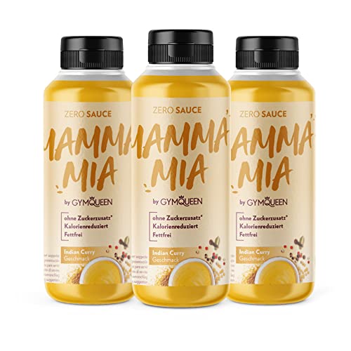 GymQueen Mamma Mia Zero Sauce 3x265ml, kalorienarm, ohne Fett & ohne Zucker, zum Verfeinern von Gerichten oder als Salat-Dressing, vegetarisch und laktosefrei, Indian Curry GymQueen Mamma Mia Zero Sauce 3x265ml, kalorienarm, ohne Fett & ohne Zucker, zum Verfeinern von Gerichten oder als Salat-Dressing, vegetarisch und laktosefrei, Indian Curry von GymQueen
