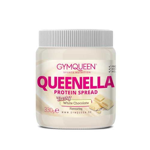 GymQueen Queenella Weiße Schokolade 330g, Proteinaufstrich für Pancakes oder Brot, ohne Palmöl GymQueen Queenella Weiße Schokolade 330g, Proteinaufstrich für Pancakes oder Brot, ohne Palmöl von GymQueen