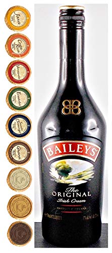 Baileys Original irischer Cream Likör + 9 Edelschokoladen Golddublonen in 9 Geschmacksvariationen von H-BO