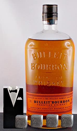 Bulleit Frontier Bourbon Whiskey + 4 Whisky Kühlsteine im Smoking von H-BO