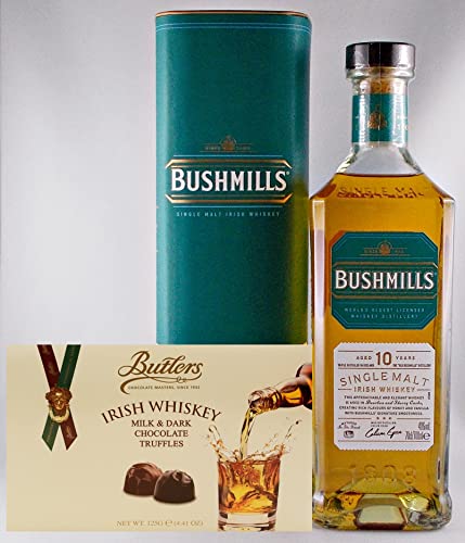 Bushmills 10 Jahre Irischer Single Malt Whiskey + Irish Whiskey Truffles von H-BO