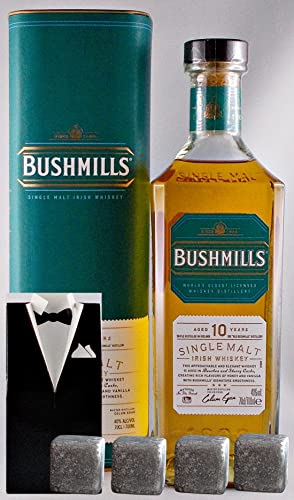 Bushmills 10 Jahre irischer Single Malt Whiskey + 4 Whisky Kühlsteine von H-BO