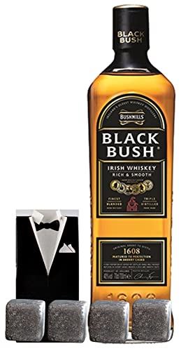 Bushmills Black Bush irischer Whiskey + 4 Whisky Kühlsteine im Smoking von H-BO