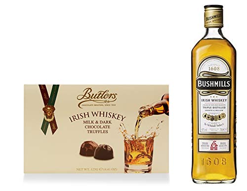 Bushmills Original irischer Whiskey + Butlers Irish Whiskey Truffles Pralinen von H-BO