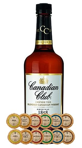 Canadian Club kanadischer Whisky + 12 Edelschokoladen in 6 Sorten von H-BO