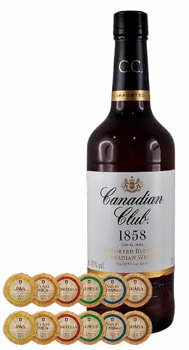 Canadian Club kanadischer Whisky + 12 Edelschokoladen in 6 Sorten von H-BO