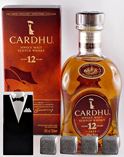 Cardhu 12 Jahre Single Malt Whisky + 4 Whisky Kühlsteine im Smoking von H-BO