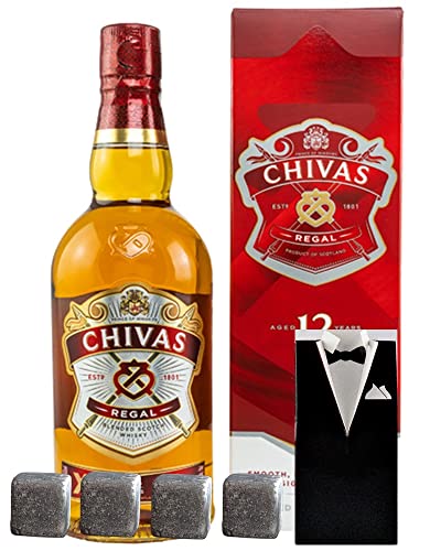 Chivas Regal 12 Jahre Scotch Whisky + 4 Kühlsteine Speckstein im Smoking von H-BO