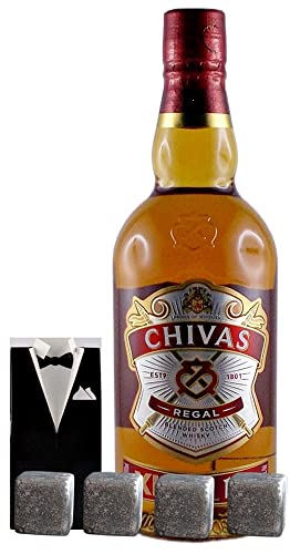 Chivas Regal 12 Jahre Scotch Whisky + 4 Kühlsteine Speckstein im Smoking von H-BO