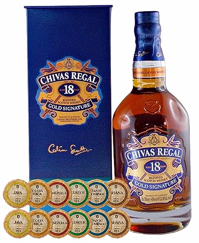 Chivas Regal 18 Jahre Scotch Whisky + 12 Edelschokoladen in 6 Sorten von H-BO