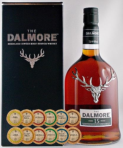 Dalmore 15 Jahre Single Malt Whisky + 12 Edelschokoladen in 6 Sorten von H-BO