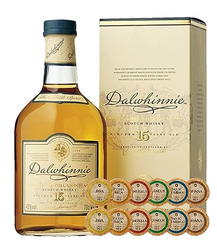 Dalwhinnie 15 Jahre Single Malt Whisky + 12 Edelschokoladen in 6 Sorten von H-BO