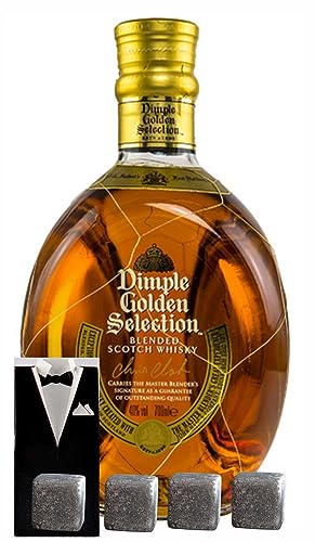 Dimple Golden Selection Scotch Whisky + 4 Original Whiskey Kühlsteine im Smoking von H-BO