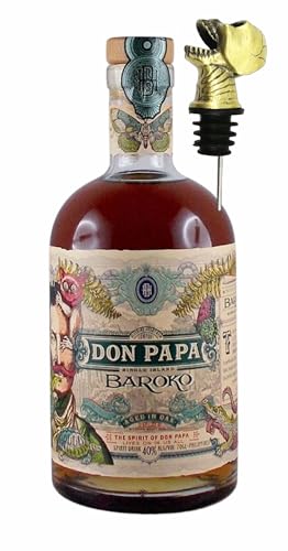 Don Papa Rum Baroko + Ausgießer Totenkopf Schädel mit Zinklegierung von H-BO