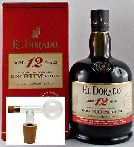 El Dorado 12 Jahre Rum Eldorado + 1 Glaskugelportionierer von H-BO