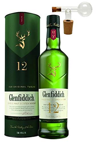 Flasche Glenfiddich 12 Jahre Single Malt Whisky + 1 Glaskugelportionierer zum feinen Dosieren von H-BO