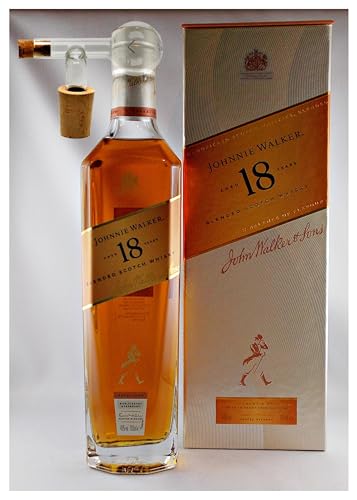 Flasche Johnnie Walker 18 Jahre Ultimate Scotch Whisky + 1 Glaskugelportionierer von H-BO