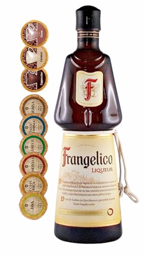 Frangelico Haselnusslikör + 9 Edelschokoladen in 9 Geschmacksvariationen von H-BO