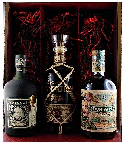 Geschenk 3 Flaschen Rum: Ron Botucal, Don Papa Baroko, Plantation XO 20th Anniversary von H-BO
