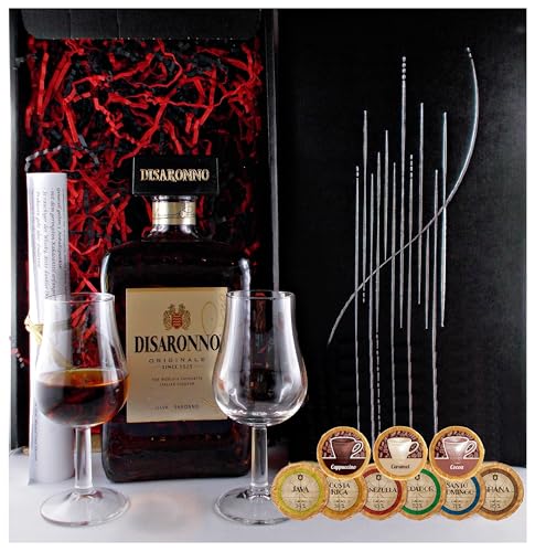 Geschenk Amaretto Disaronno Mandellikör + 9 Edelschokoladen in 9 Sorten + 2 Likörgläser Geschenk Amaretto Disaronno Mandellikör + 9 Edelschokoladen in 9 Sorten + 2 Likörgläser von H-BO