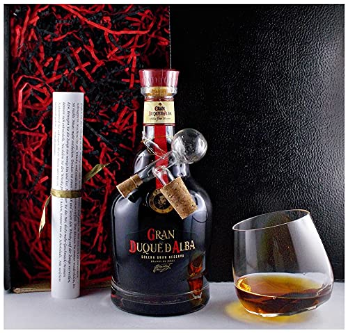 Geschenk Brandy Gran Duque D Alba + Drelio Glas + Glaskugelportionierer von H-BO