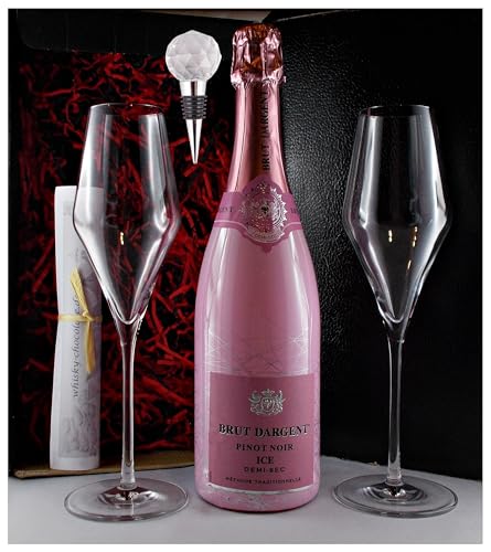 Geschenk Brut Dargent Pinot Noir ICE Demi-Sec + Flaschenverschluß + 2 Gläser Geschenk Brut Dargent Pinot Noir ICE Demi-Sec + Flaschenverschluß + 2 Gläser von H-BO