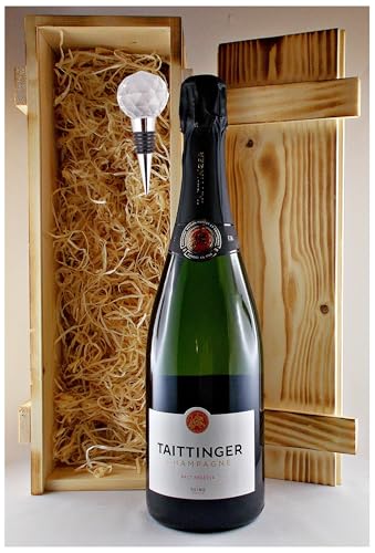 Geschenk Champagner Taittinger Brut + Flaschenverschluß in geflammter Holzkiste Geschenk Champagner Taittinger Brut + Flaschenverschluß in geflammter Holzkiste von H-BO