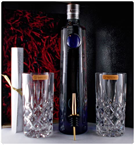 Geschenk CiRoc Snap Frost Vodka + 2 Gläser + Ausgießer goldfarbend von H-BO