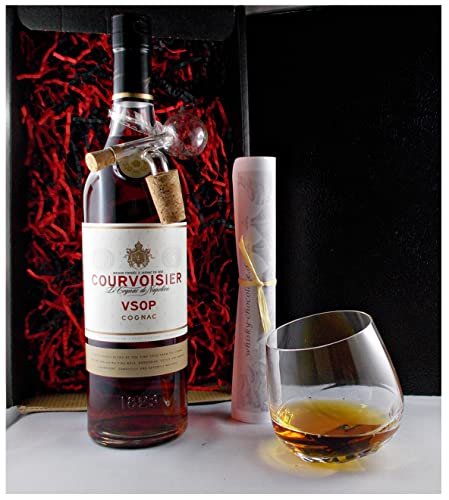 Geschenk Cognac Courvoisier VSOP + 1 Drelio Glas + 1 Glaskugelportionierer von H-BO