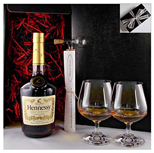 Geschenk Cognac Hennessy VS + 2 Cognac Schwenker + Glaskugelportionierer von H-BO
