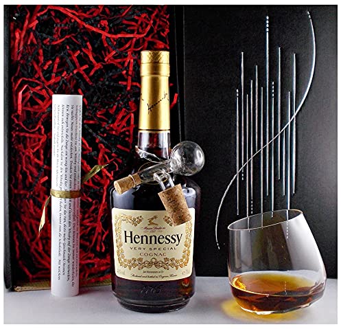 Geschenk Cognac Hennessy VS + Drelio Glas + Glaskugelportionierer von H-BO