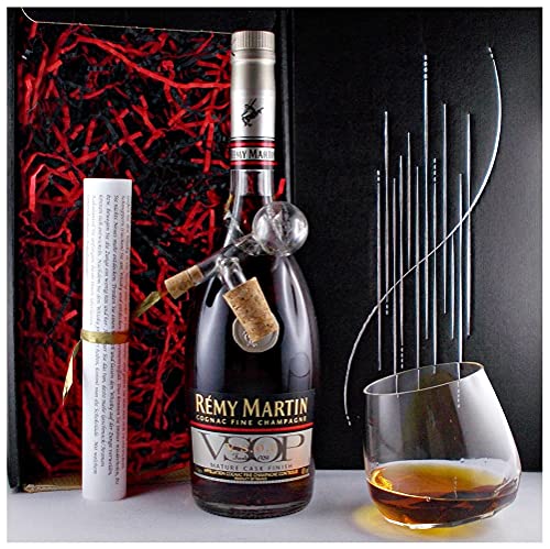 Geschenk Cognac Remy Martin VSOP + Drelio Glas + Glaskugelportionierer von H-BO