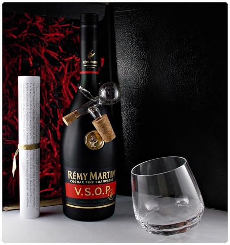 Geschenk Cognac Remy Martin VSOP + Drelio Glas + Glaskugelportionierer von H-BO