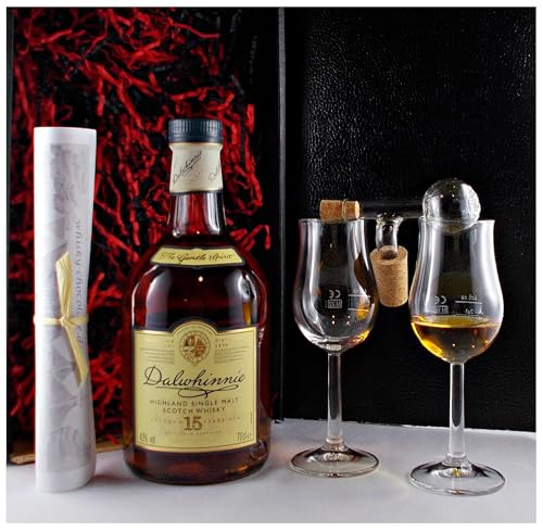 Geschenk Dalwhinnie 15 Jahre Single Malt Whisky + Glaskugelportionierer + 2 Bugatti Gläser von H-BO